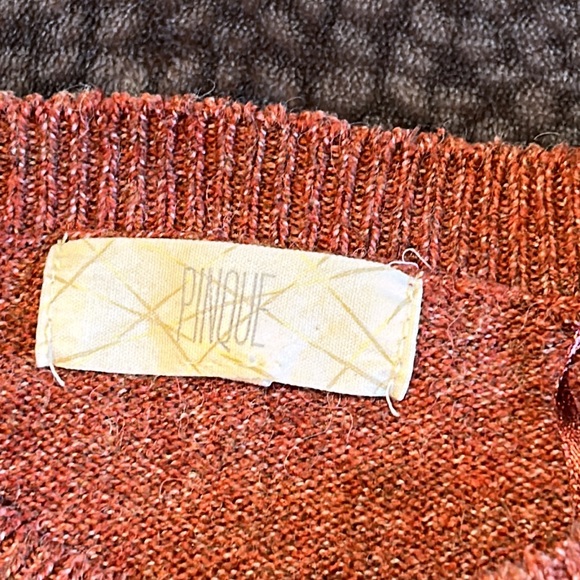 Pinque Burnt Orange, Cream, Gray Gina Crew Neck Sweater Women’s Large - Picture 2 of 7